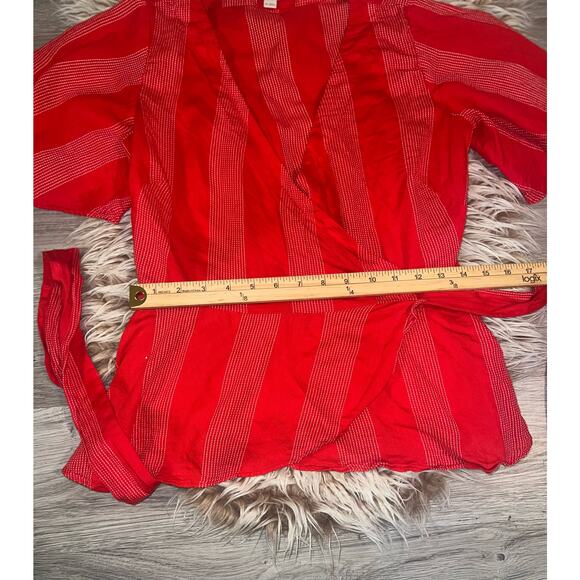 Loft women’s red wrap blouse - Picture 6 of 13